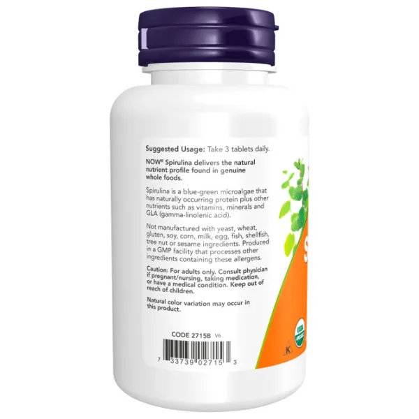 Complexe preantrenament Now Foods Spirulina 1000 mg (733739027153) 3 g photo 3 Complexe preantrenament Now Foods Spirulina 1000 mg (733739027153) 3 g photo 3