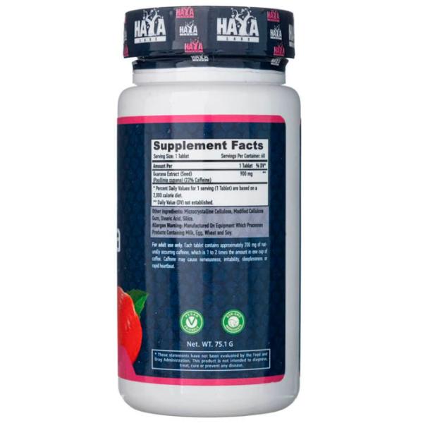 Complexe preantrenament Haya Labs Guarana 900mg (853809007226)  photo 3 Complexe preantrenament Haya Labs Guarana 900mg (853809007226)  photo 3