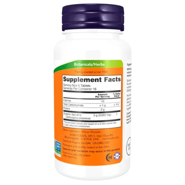 Complexe preantrenament Now Foods Spirulina 500 mg (733739026965) 3 g photo 4 Complexe preantrenament Now Foods Spirulina 500 mg (733739026965) 3 g photo 4