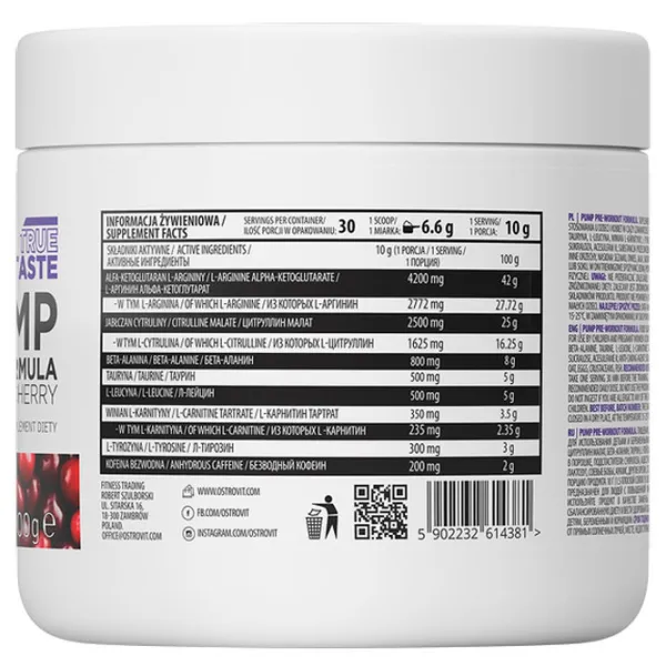 Complexe preantrenament OstroVit Pump Pre-Workout 300 (5902232614381)  photo 3 Complexe preantrenament OstroVit Pump Pre-Workout 300 (5902232614381)  photo 3