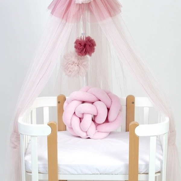 Bară de protecție impletită pentru pătuț Veres 154.02.6  Pink Light / Plush photo 4