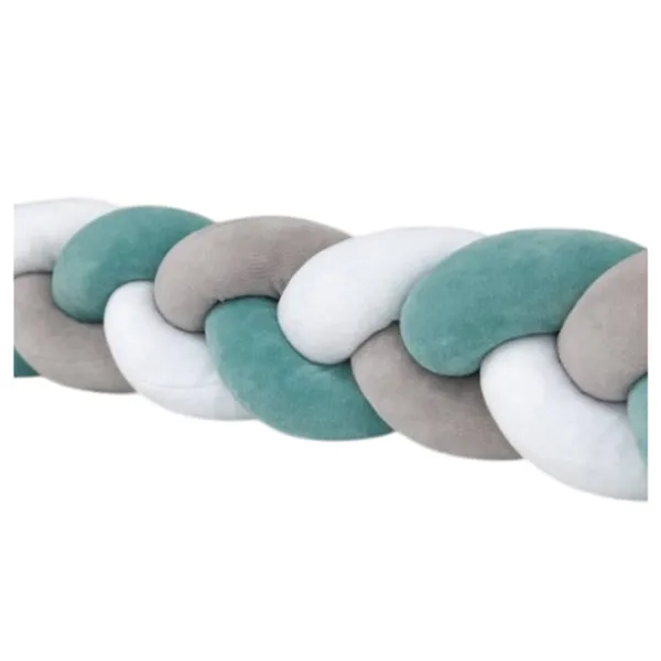 Bară de protecție impletită pentru pătuț Veres 154.02.10  Mint Grey / Plush photo 1