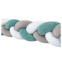 Bară de protecție impletită pentru pătuț Veres 154.02.10  Mint Grey / Plush