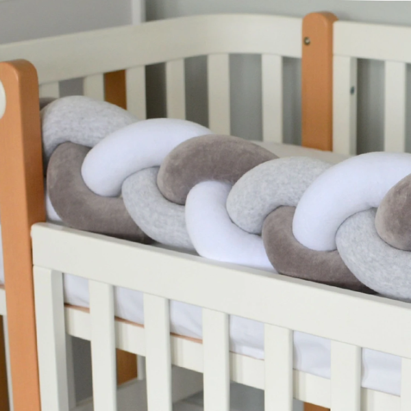 Bară de protecție impletită pentru pătuț Veres 154.02.10  Grey / Plush photo 6
