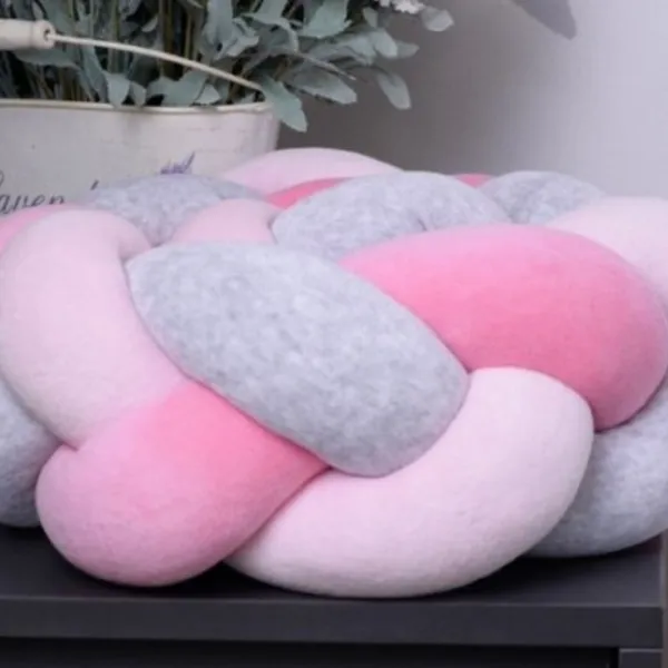 Bară de protecție impletită pentru pătuț Veres 154.02.7  Pink / Plush photo 2