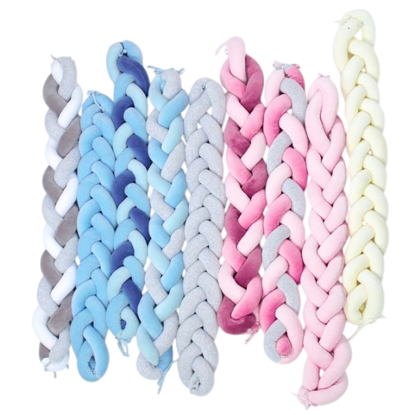 Bară de protecție impletită pentru pătuț Veres 154.02.7  Pink / Plush photo 4