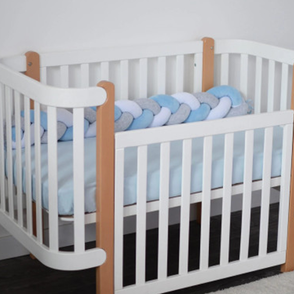 Bară de protecție impletită pentru pătuț Veres 154.02.14  Blue / Plush photo 3