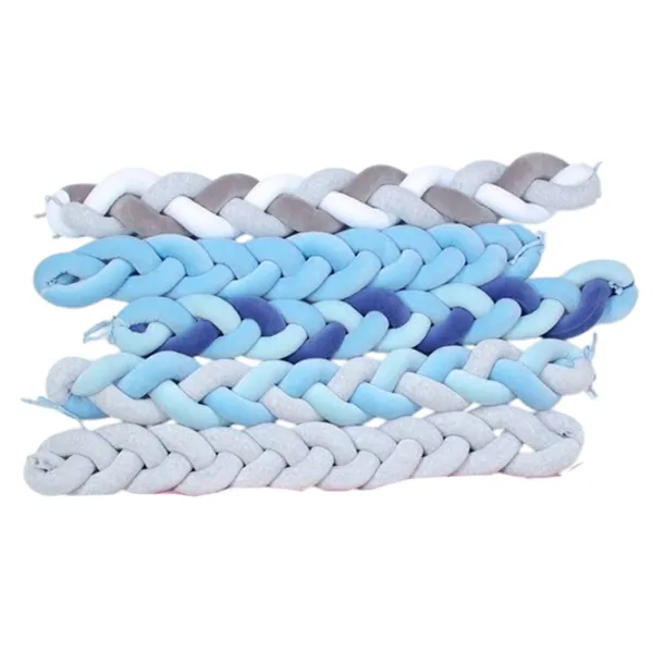 Bară de protecție impletită pentru pătuț Veres 154.02.14  Blue / Plush photo 4