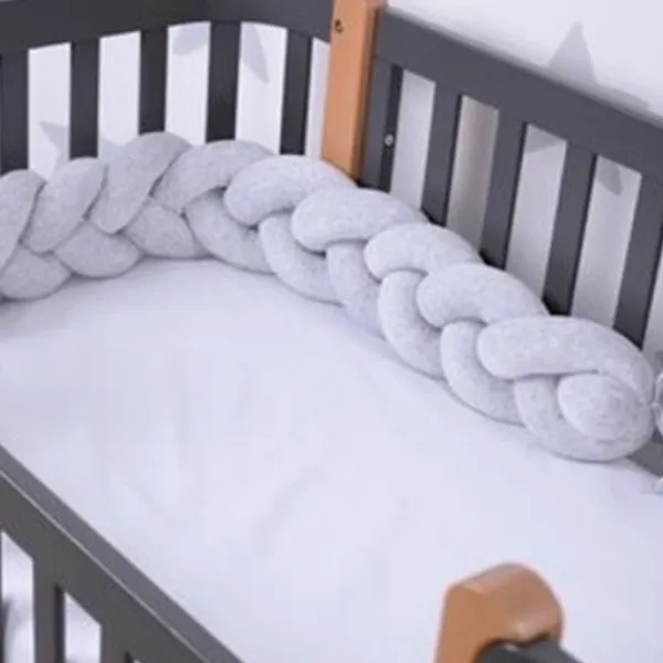 Bară de protecție impletită pentru pătuț Veres 154.02.4  Grey / Plush photo 1