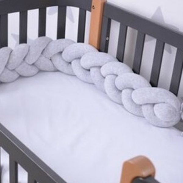 Bară de protecție impletită pentru pătuț Veres 154.02.4  Grey / Plush photo 1