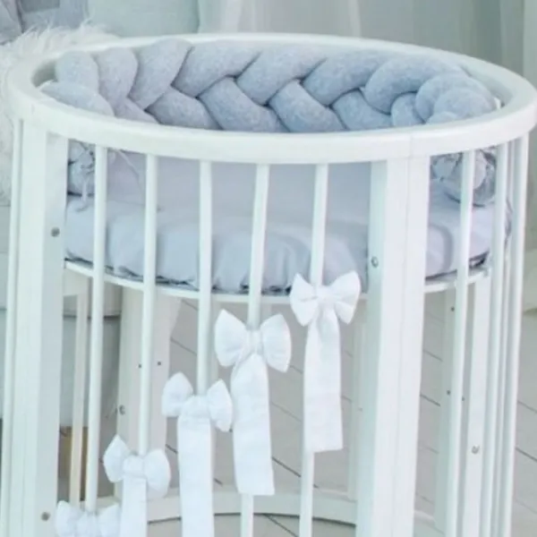 Bară de protecție impletită pentru pătuț Veres 154.02.4  Grey / Plush photo 2
