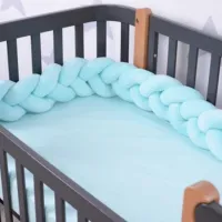 Bară de protecție impletită pentru pătuț Veres 154.02.2  Blue / Plush