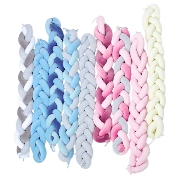 Bară de protecție impletită pentru pătuț Veres 154.02.2  Blue / Plush photo 3