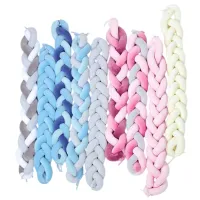 Bară de protecție impletită pentru pătuț Veres 154.02.2 Blue / Plush photo 3