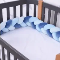 Bară de protecție impletită pentru pătuț Veres 154.02.1 Blue / Plush photo 3