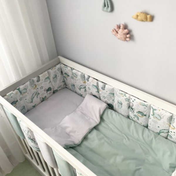 Set gard-bară de protectie Veres 154.03.04  Green / Bumbac photo 2