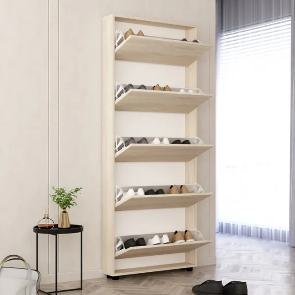 Обувной шкаф Mobildor-Lux LEO Slim 203 x 90 x 16см /Sonoma /Сонома photo 2 Обувной шкаф Mobildor-Lux LEO Slim 203 x 90 x 16см /Sonoma /Сонома photo 2