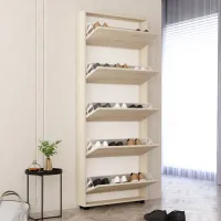 Обувной шкаф Mobildor-Lux LEO Slim 203 x 90 x 16см /Sonoma /Сонома photo 2