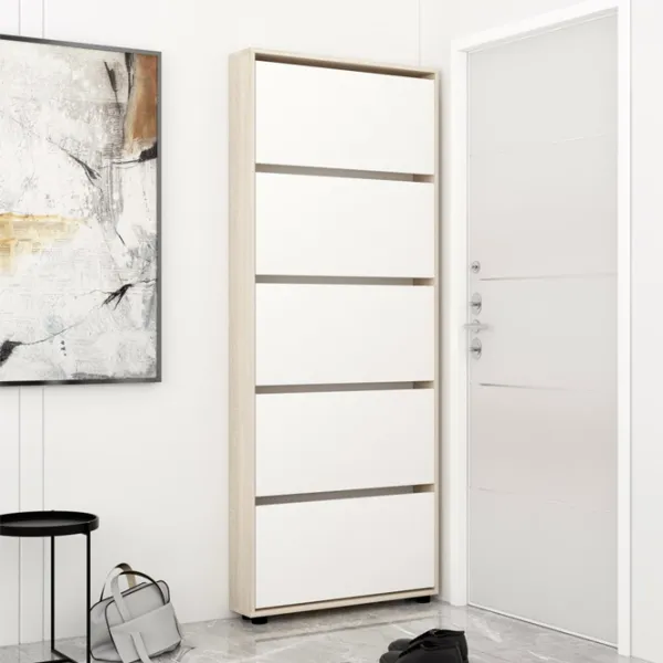 Dulap pentru încălțăminte Mobildor-Lux LEO Slim 203 x 90 x 16 /Sonoma /Sonoma photo 2 Dulap pentru încălțăminte Mobildor-Lux LEO Slim 203 x 90 x 16 /Sonoma /Sonoma photo 2