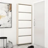 Обувной шкаф Mobildor-Lux LEO Slim 203 x 90 x 16см /Sonoma /Сонома photo 2