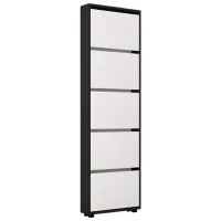 Dulap pentru încălțăminte Mobildor-Lux LEO Slim 203 x 90 x 16 /Anthracite /Anthracite
