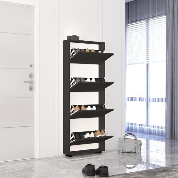 Dulap pentru încălțăminte Mobildor-Lux LEO Slim 164 x 90 x 16 /Anthracite /Anthracite photo 2