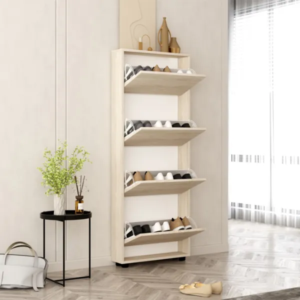 Dulap pentru încălțăminte Mobildor-Lux LEO Slim 164 x 90 x 16 /Sonoma /Sonoma photo 2