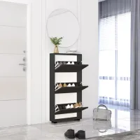 Dulap pentru încălțăminte Mobildor-Lux LEO Slim 125 x 90 x 16 /Anthracite /Anthracite photo 2