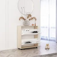 Dulap pentru încălțăminte Mobildor-Lux LEO Slim 86 x 90 x 27 /Sonoma /Sonoma photo 2