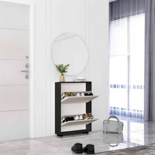 Dulap pentru încălțăminte Mobildor-Lux LEO Slim 86 x 80 x 16 /Anthracite /Anthracite photo 2 Dulap pentru încălțăminte Mobildor-Lux LEO Slim 86 x 80 x 16 /Anthracite /Anthracite photo 2