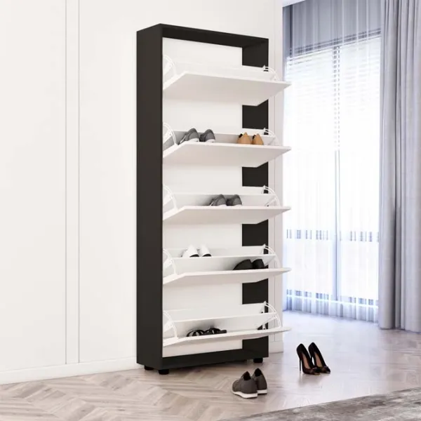 Обувной шкаф Mobildor-Lux Leo 203 x 60 x 27 см /Anthracite /Антрацит photo 2