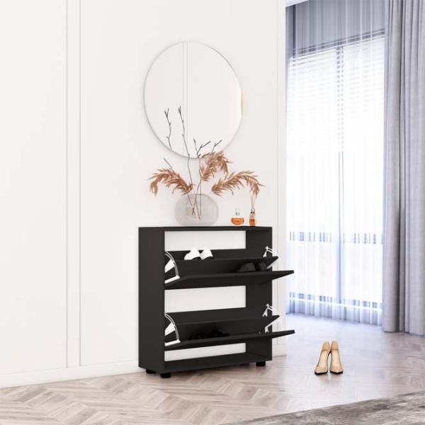 Dulap pentru încălțăminte Mobildor-Lux Leo 86 x 50 x 27 /Anthracite /Anthracite photo 2