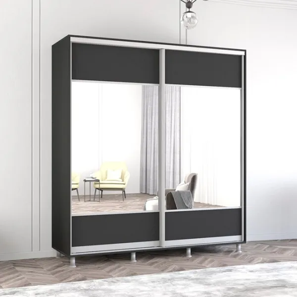 Шкаф Mobildor-Lux Aron 200 x 60см x 210 / ЛДСП / Antracit photo 3