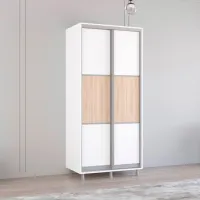 Dulap Mobildor-Lux Aron K 100 x 60 x 210 / PAL / Alb photo 2