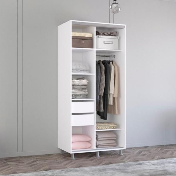 Шкаф Mobildor-Lux Aron K 170 x 60см x 210 / ЛДСП / Белый photo 2