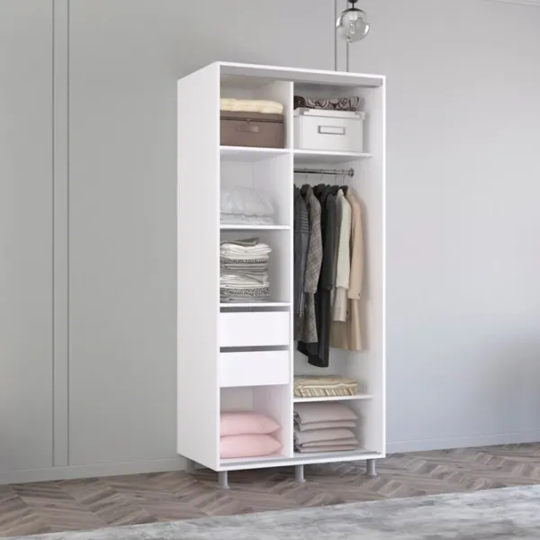 Dulap Mobildor-Lux Aron K 180 x 60 x 210 / PAL / Alb photo 3