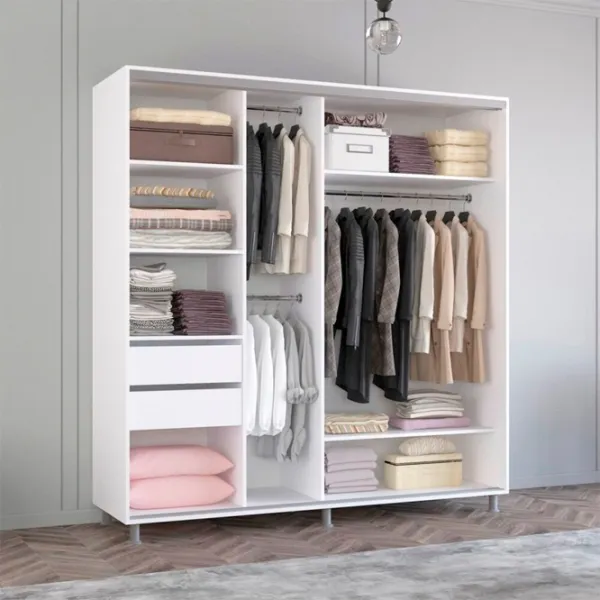 Dulap Mobildor-Lux Aron K 210 x 60 x 210 / PAL / Alb photo 3