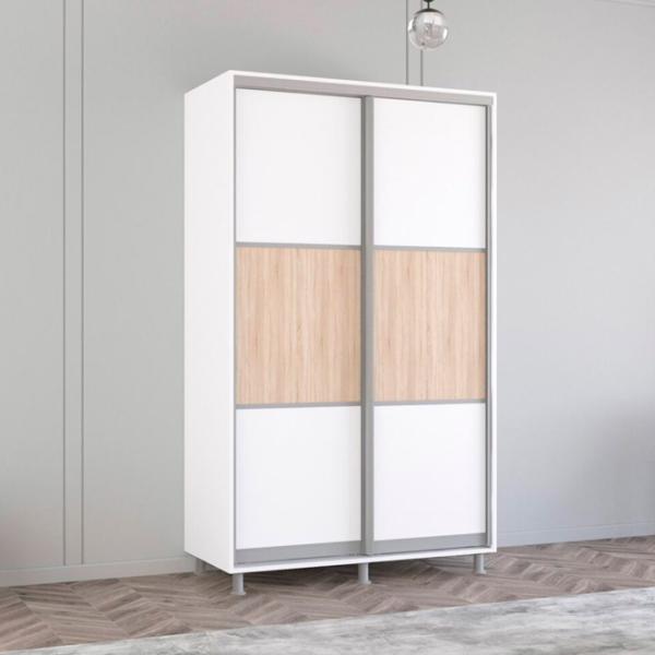 Dulap Mobildor-Lux Aron K 130 x 60 x 240 / PAL / Alb photo 2