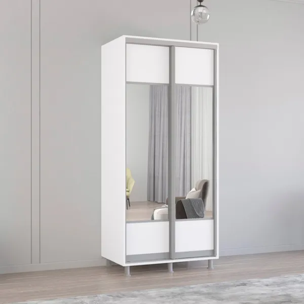 Шкаф Mobildor-Lux Aron 100 x 60см x 200 / ЛДСП / White photo 3