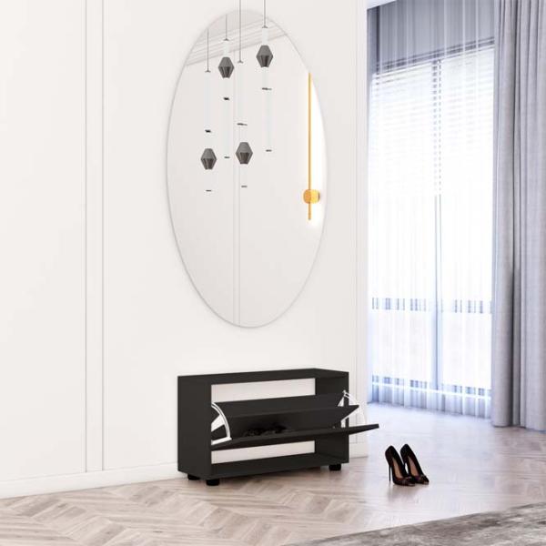 Dulap pentru încălțăminte Mobildor-Lux Leo 47 x 90 x 27 /Anthracite /Anthracite photo 2