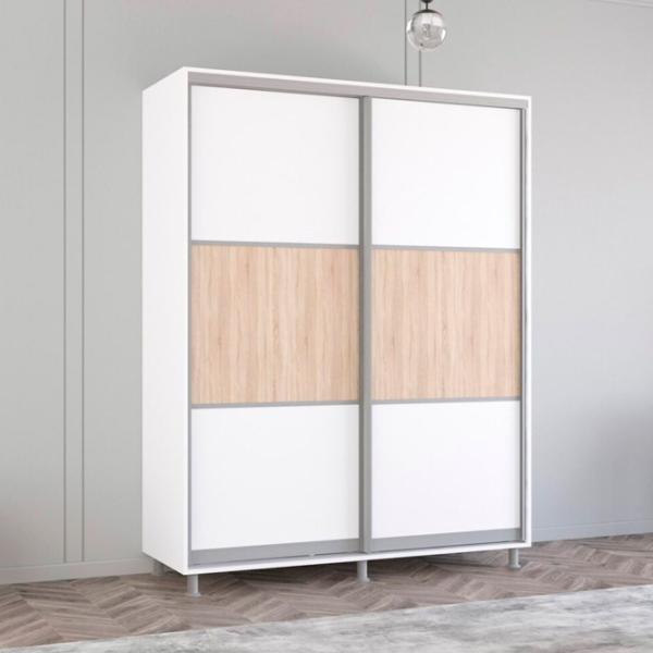 Dulap Mobildor-Lux Aron K 180 x 60 x 240 / PAL / Alb photo 2