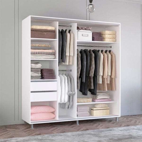 Шкаф Mobildor-Lux Aron K 210 x 60см x 240 / ЛДСП / Белый photo 3