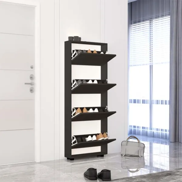 Dulap pentru încălțăminte Mobildor-Lux LEO Slim 164 x 50 x 16 /Anthracite /Anthracite photo 2 Dulap pentru încălțăminte Mobildor-Lux LEO Slim 164 x 50 x 16 /Anthracite /Anthracite photo 2