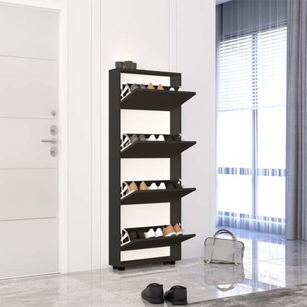 Dulap pentru încălțăminte Mobildor-Lux LEO Slim 164 x 50 x 16 /Anthracite /Anthracite photo 2 Dulap pentru încălțăminte Mobildor-Lux LEO Slim 164 x 50 x 16 /Anthracite /Anthracite photo 2