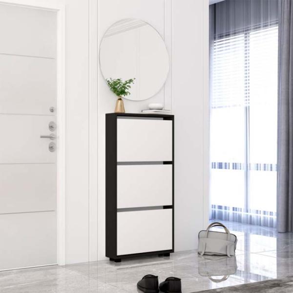 Dulap pentru încălțăminte Mobildor-Lux LEO Slim 125 x 50 x 16 /Anthracite /Anthracite photo 2 Dulap pentru încălțăminte Mobildor-Lux LEO Slim 125 x 50 x 16 /Anthracite /Anthracite photo 2