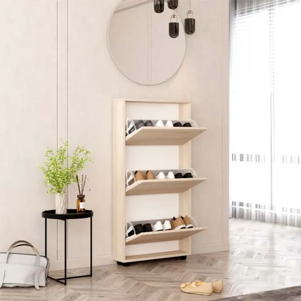 Dulap pentru încălțăminte Mobildor-Lux LEO Slim 125 x 50 x 16 /Sonoma /Sonoma photo 2