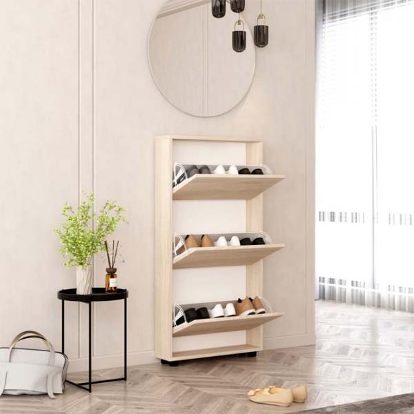 Dulap pentru încălțăminte Mobildor-Lux LEO Slim 125 x 50 x 16 /Sonoma /Sonoma photo 2