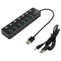 Adaptor Hub Gembird UHB-U3P7P-01 USB Type-A / Black