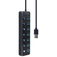 Адаптер Hub Gembird UHB-U3P7P-01 USB Type-A / Черный photo 2