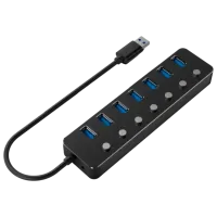 Адаптер Hub Gembird UHB-U3P7P-01 USB Type-A / Черный photo 4